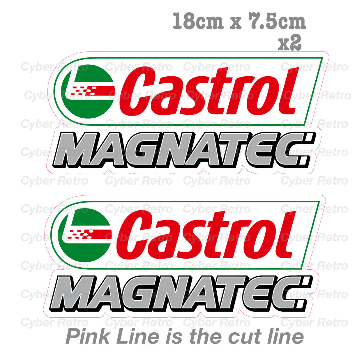 CASTROL MAGNATEC Logo x2  Sticker 