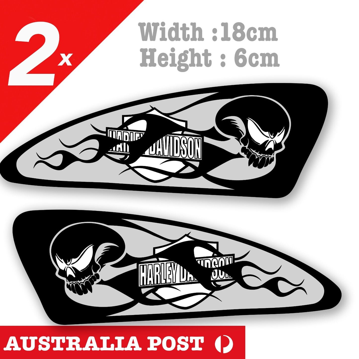 Skull Motorcycle Rider Harley Davidson Fuel Tank Sticker