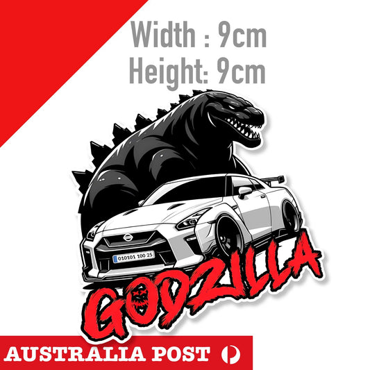 Godzilla Monster Japan JDM - Japan JDM Nissan GTR White Godzilla Car  Sticker
