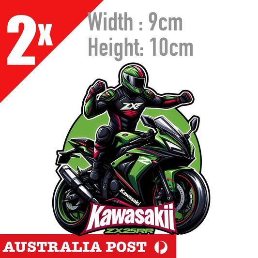 Kawasaki Motorcycle Rider  Stickers Tank Motorbike Toolbox  Sticker