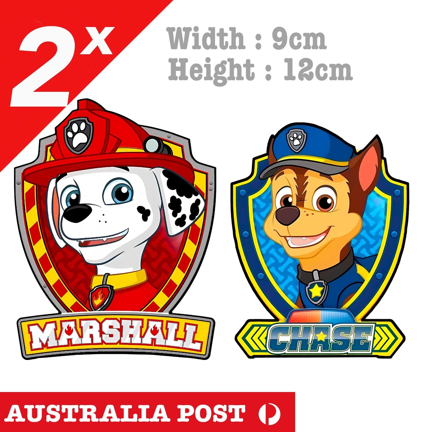 PAW Patrol Cartoon CHASE AND MARSHAL badge Sticker