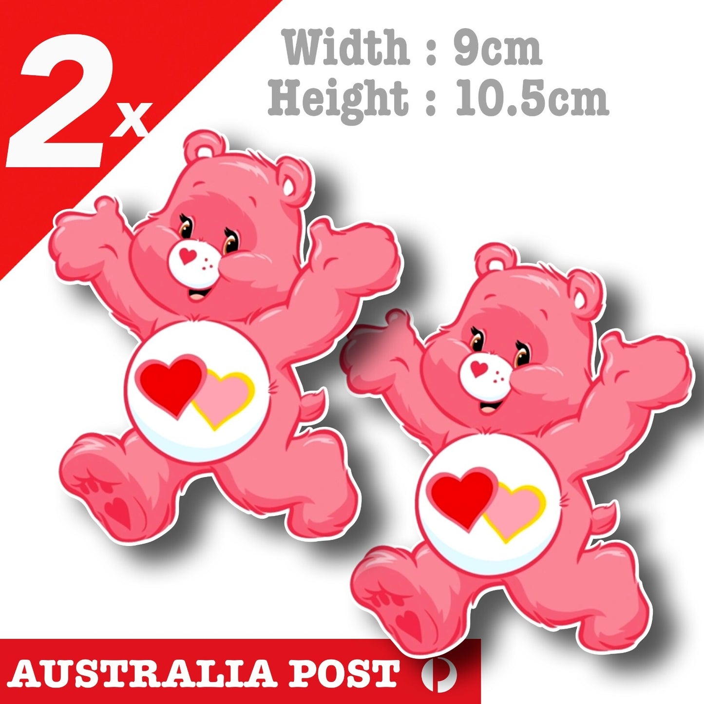Care Bear PINK  Bear Love-A-Lot Bear, Cute Care Bear Sticker
