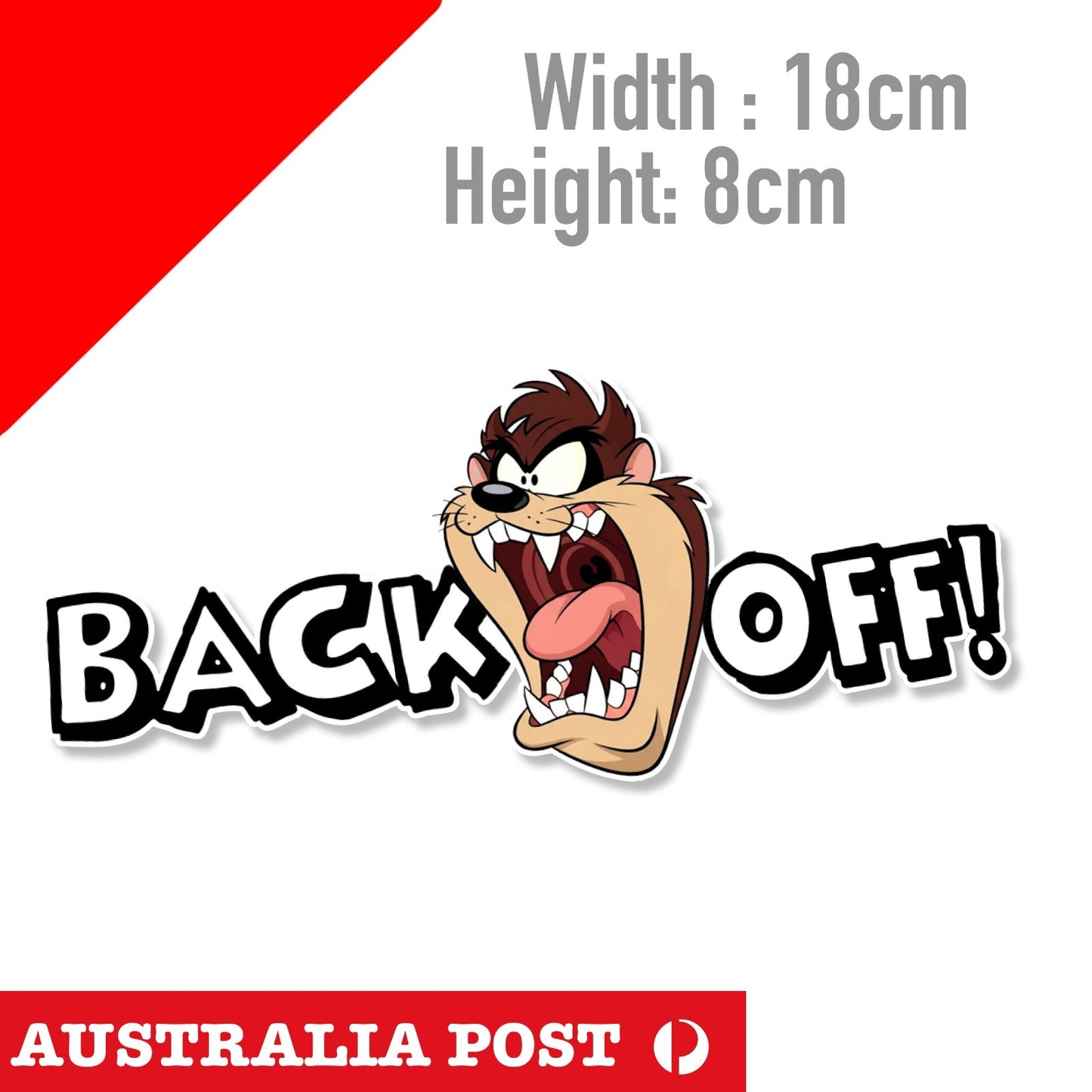Taz the Devil Back OFF  Funny Looney Tune Sticker
