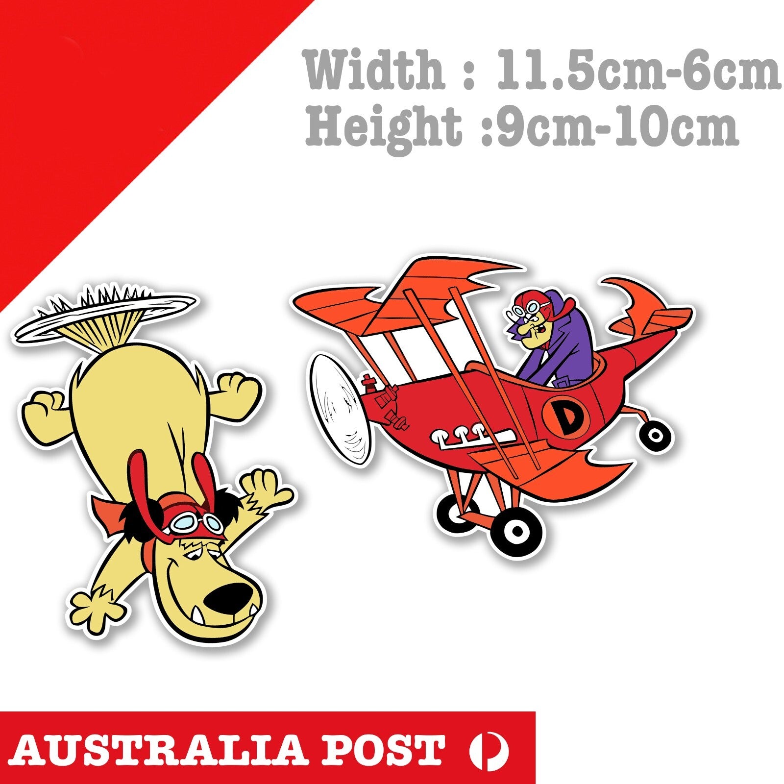 Dastardly and Muttley The Dog Flying , Cartoon Stickers