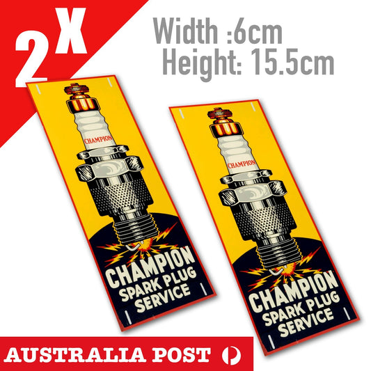Champion Spark Plug Service Sign Vintage Rusty Laptop , Car  Vinyl  Sticker 