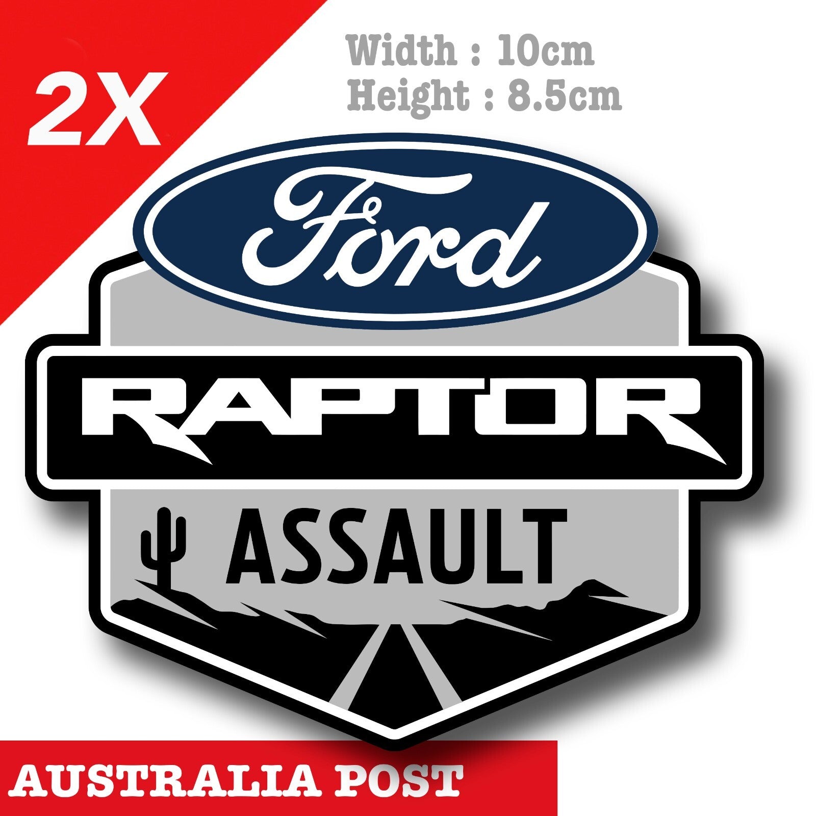 Ford Raptor 4x4 Off Roading Assault Logo  , 4x4 4WD Stickers