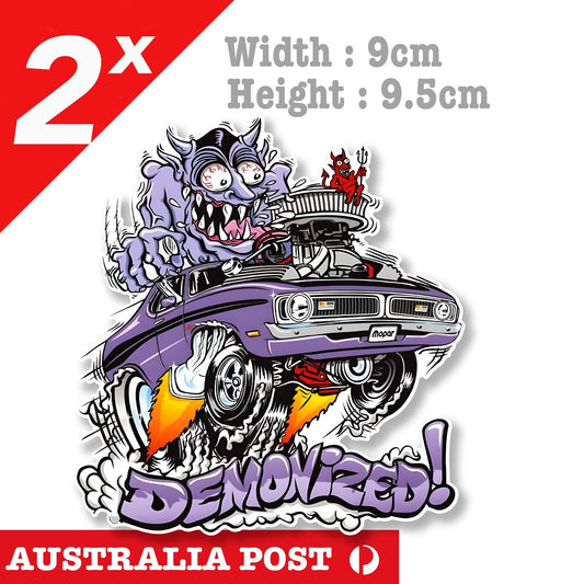 DEMON Hot Rod - DEMON Monster Mancave Hot Rod Americana Vinyl  Sticker