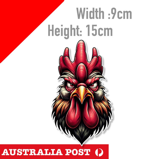 Angry Rooster Head, farm animal , Hen, Chicken, Animal  Bird Sticker