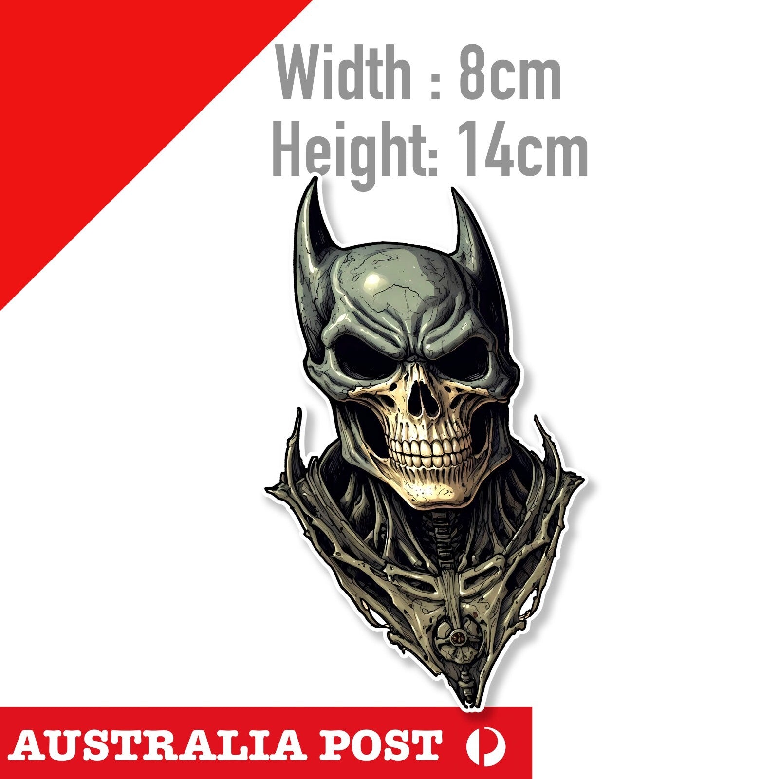 SKULL Head Batman , Batman Monster Skull Face Sticker