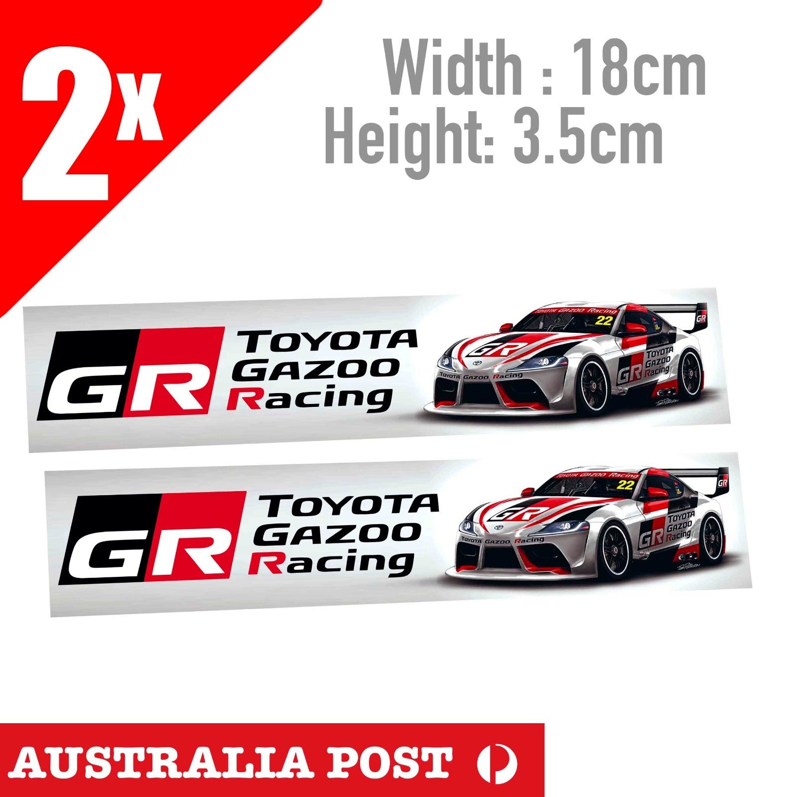 TOYOTA SUPRA GR GAZOO Racing Banner 2x Racing Track Stickers