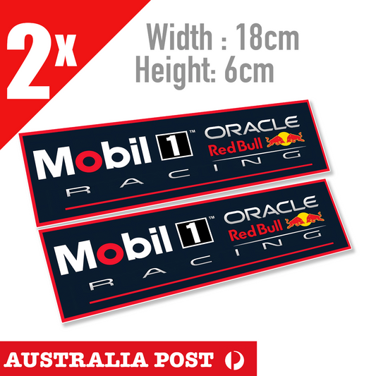 Mobil 1 Motor Oil RED BULL ORACLE RACING - MOBIL 1 Logo , Man-cave Stickers