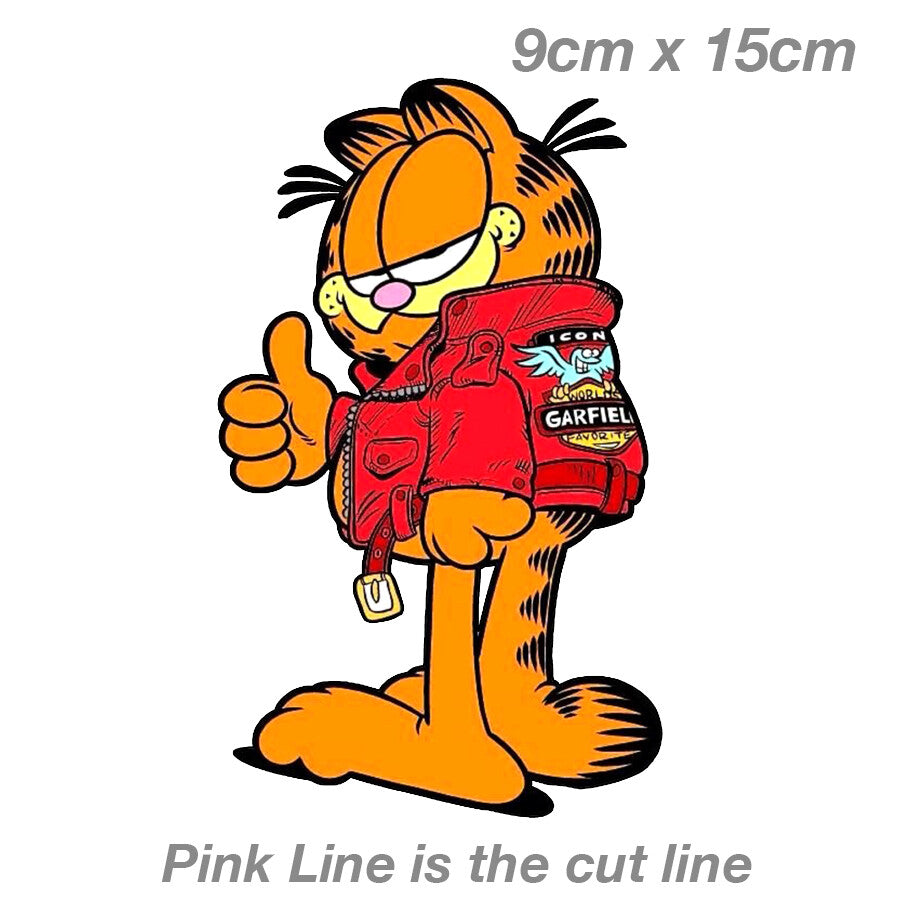 Garfield with Red Jacket  Laptop , Car  Vinyl  Sticker 