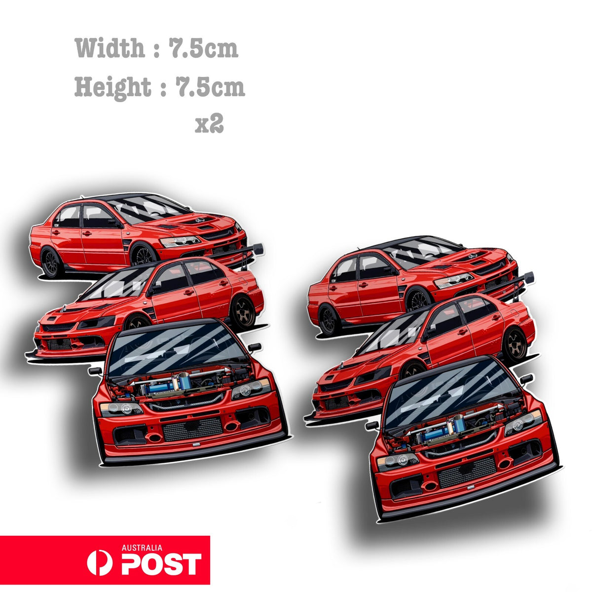 Mitsubishi Lancer Evolution X  Red Competition Vinyl  Sticker