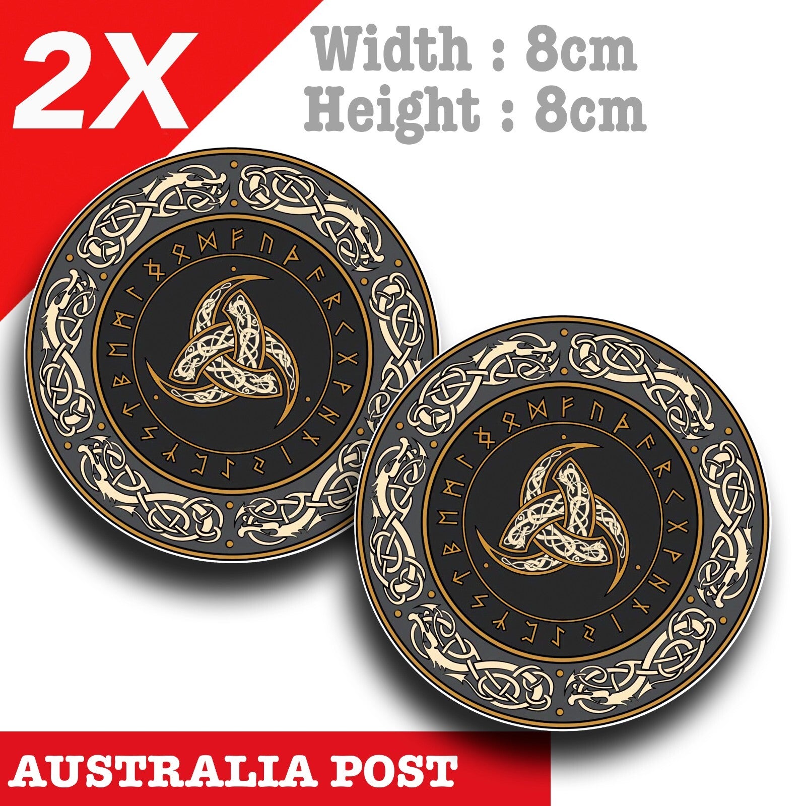 Odin Viking Age The Triple Horn of Odin, mythology badge Stickers