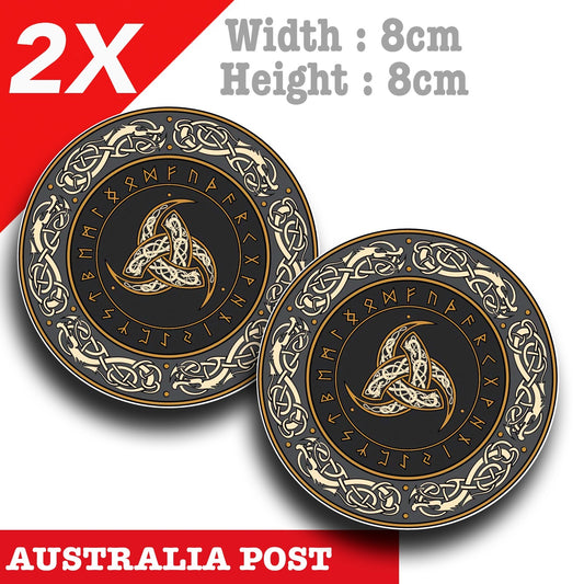 Odin Viking Age The Triple Horn of Odin, mythology badge Stickers