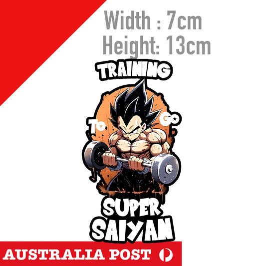 Dragon Ball Z TRAINING to Go Super SAIYAN Funny Gym Sticker