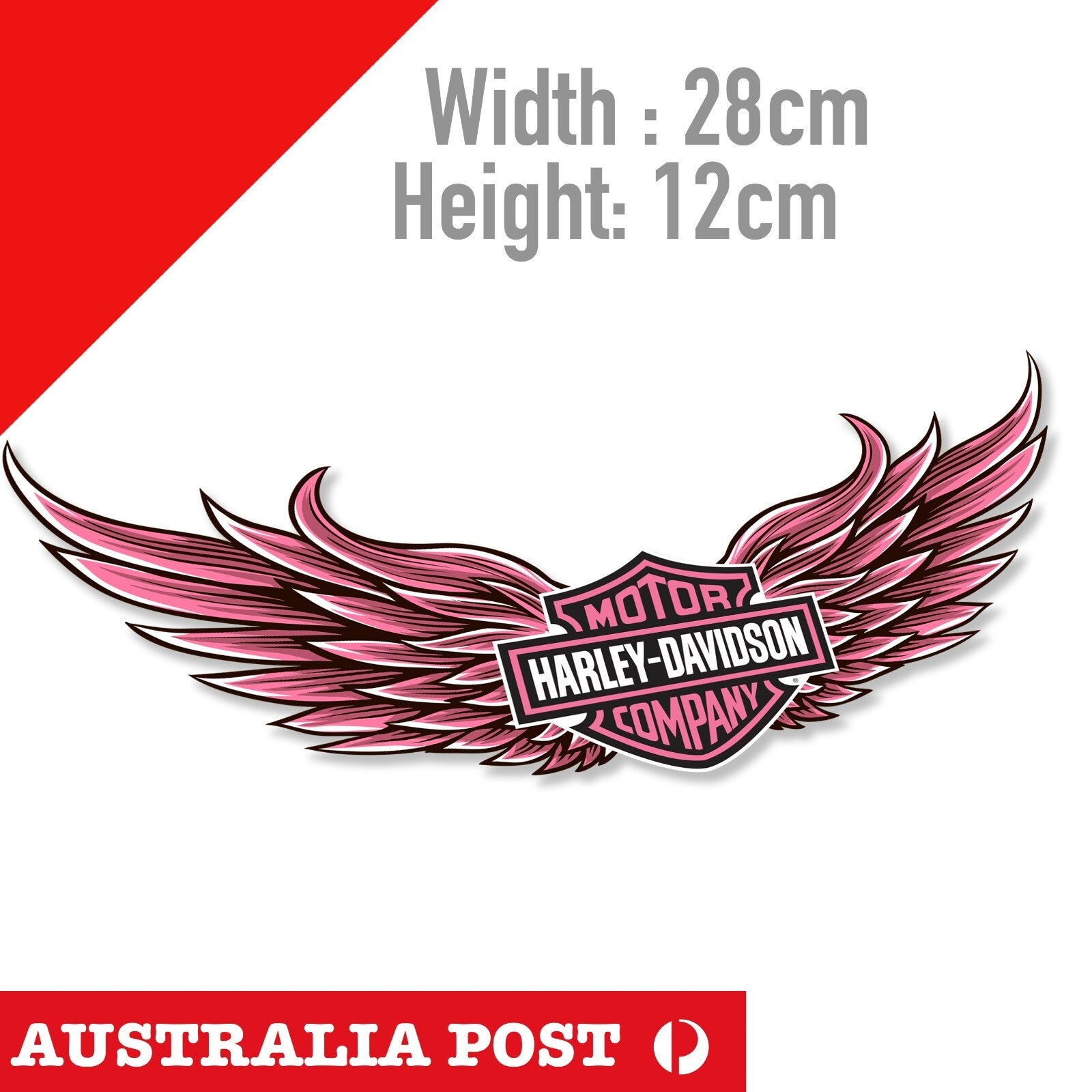 HARLEY Davidson Pink Wing Logo, Helmet, Fuel Tank Harley Logo Large Sticker