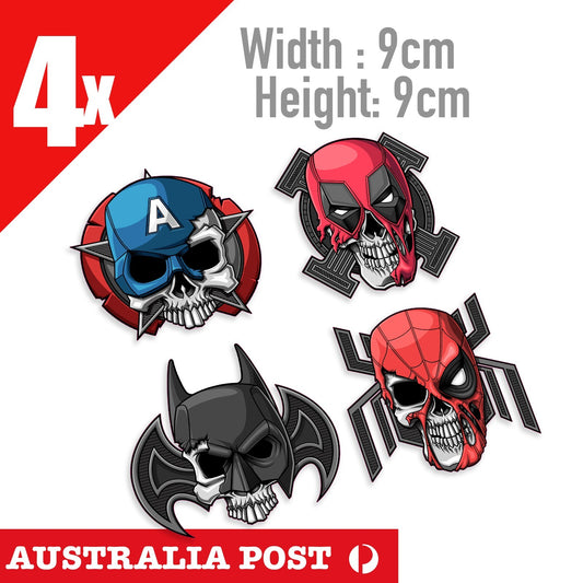 Super Hero Skull Mask, Deadpool, Batman, Captain America Skull Mask Stickers