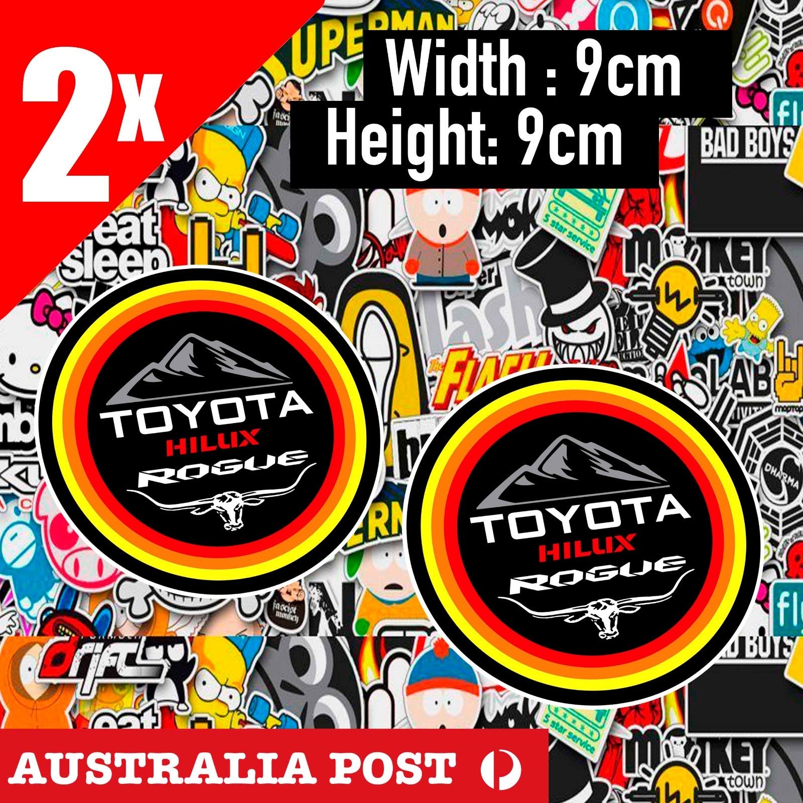 Toyota TRD HiLux  Rouge Off ROAD badge, 4X4 ADVENTURE, Off Road,   Stickers