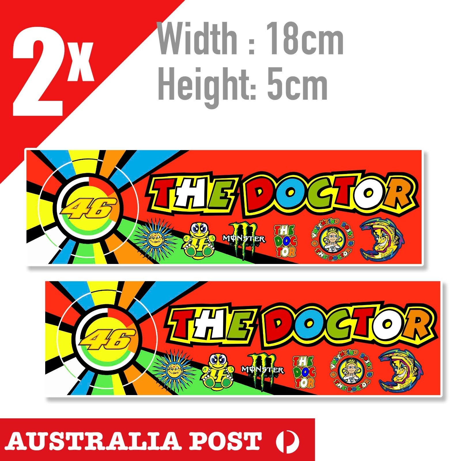 The Doctor 46 - Valentino Rossi's VR46  Motorcycle Banner Stickers