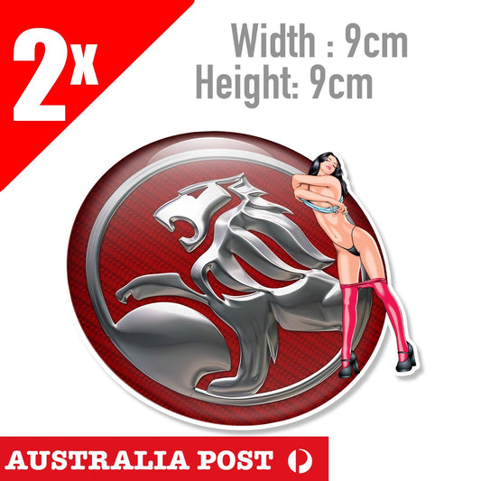 Sexy Pin Up Girl HOLDEN Logo Stickers