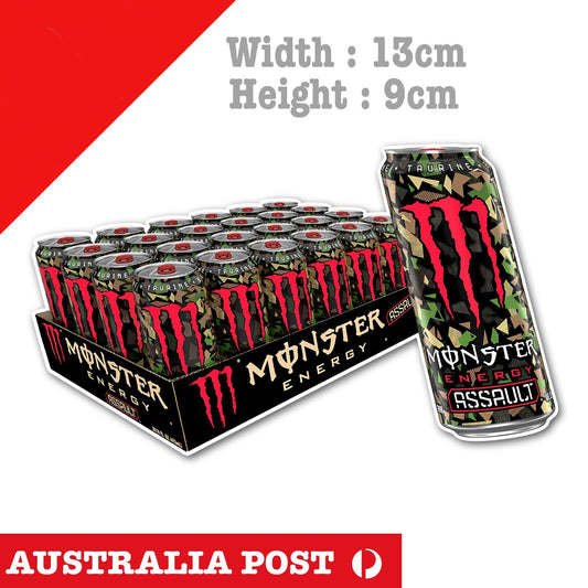 Monster Energy Drink ASSAULT Can, Monster Army, Bar, Fridge Sticker