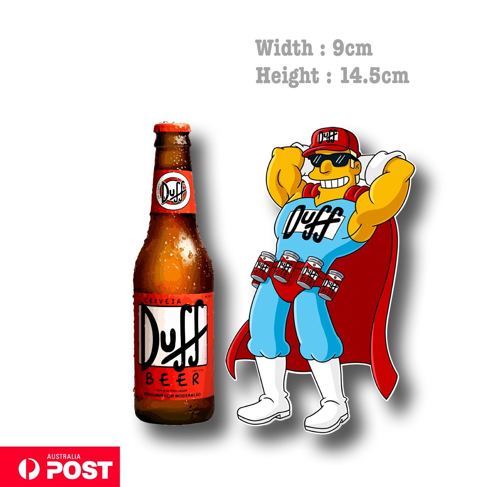The Simpsons Duff Man Beer  Funny Beer Bottle  Sticker