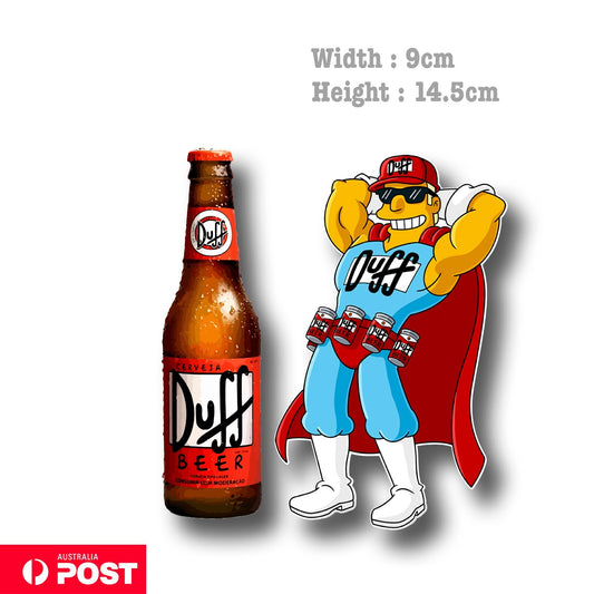 The Simpsons Duff Man Beer  Funny Beer Bottle  Sticker