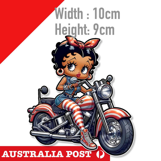 BETTY BOOP Motorcycle Rider  Sticker