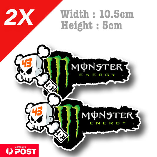 Ken Block 43 Ken Block Skull Logo  JDM DRIFT RIP Monster Energy Logo x2 Sticker