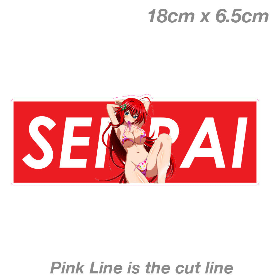 Senpai Anime Sexy Girl Bikini JDM Slap Decal Sticker 