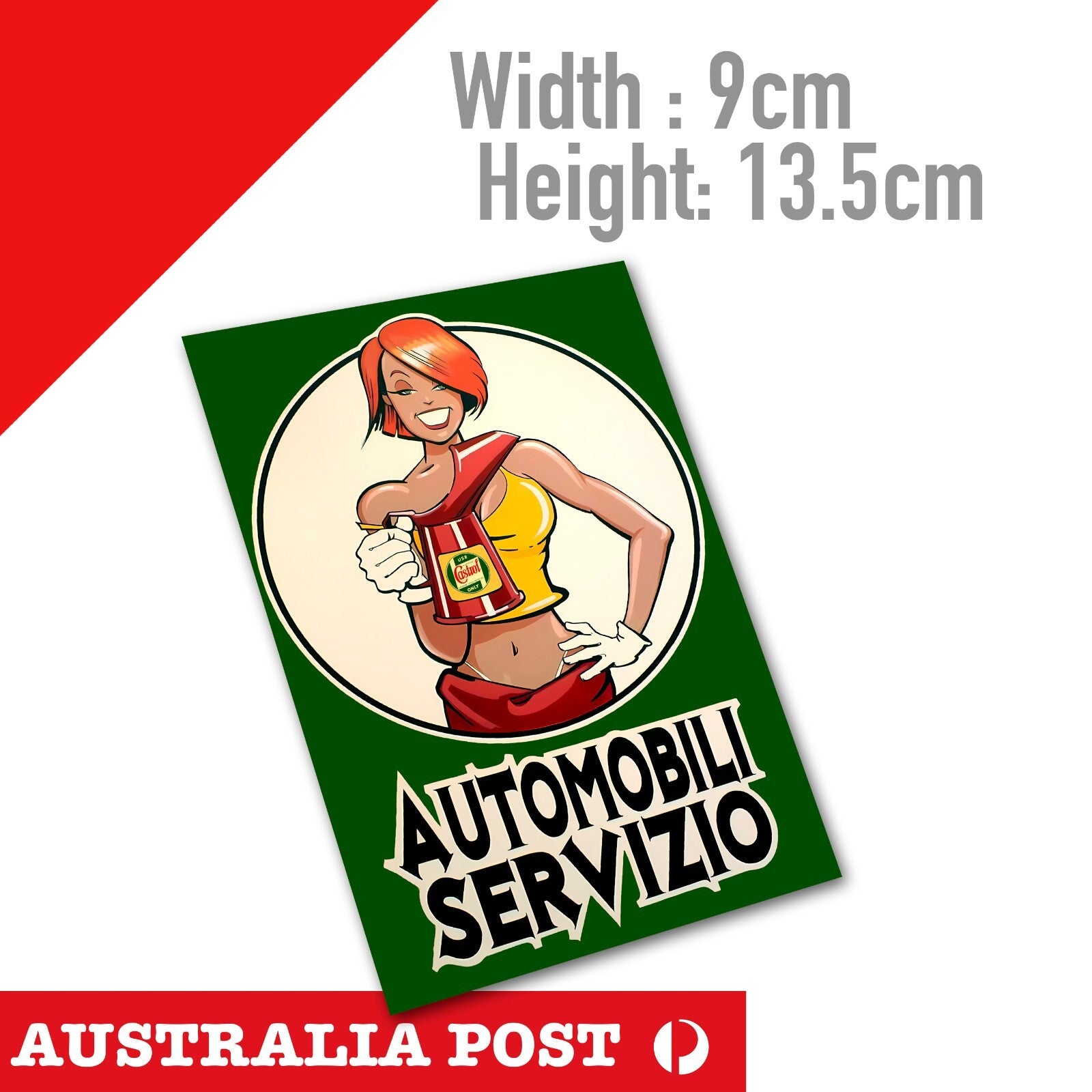 CASTROL Oil Vintage Sexy Pin Up Girl Logo Sticker