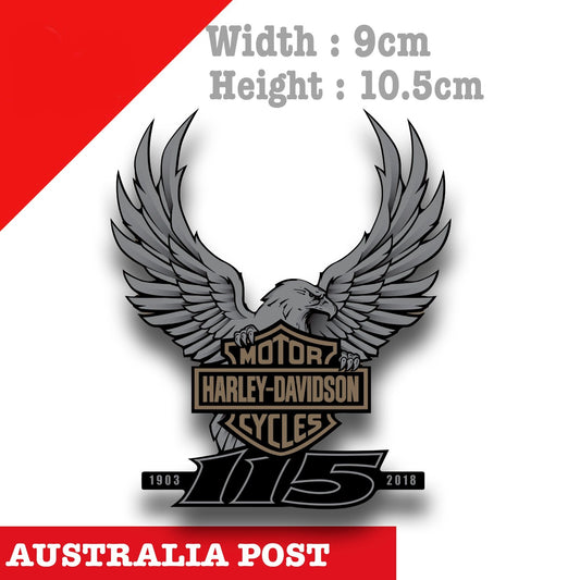 Harley Davidson Motorcycle Eagle 115 Anniversary , Helmet Decal  Sticker