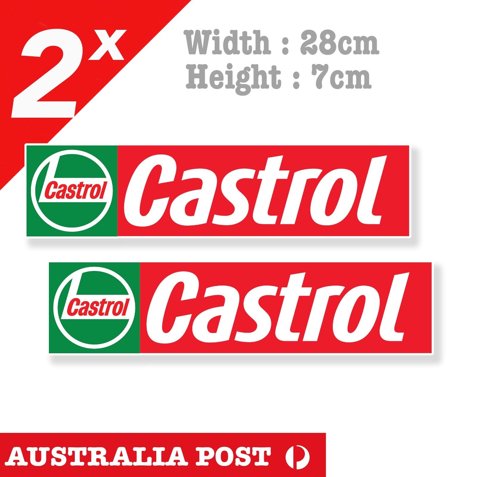 CASTROL STICKER PAIR, Castrol Oil Logo