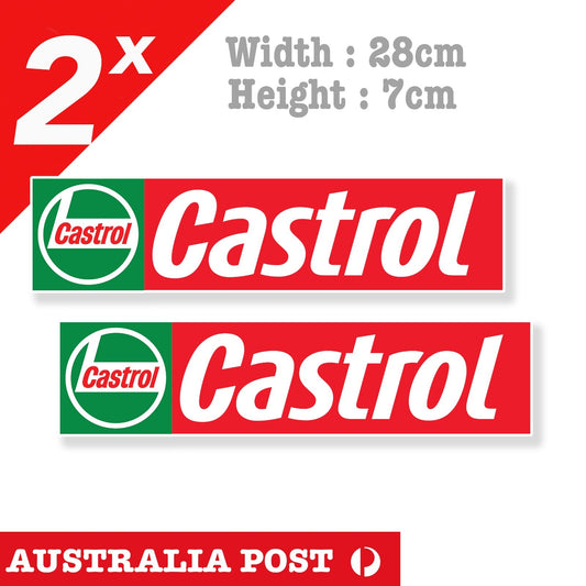 CASTROL STICKER PAIR, Castrol Oil Logo