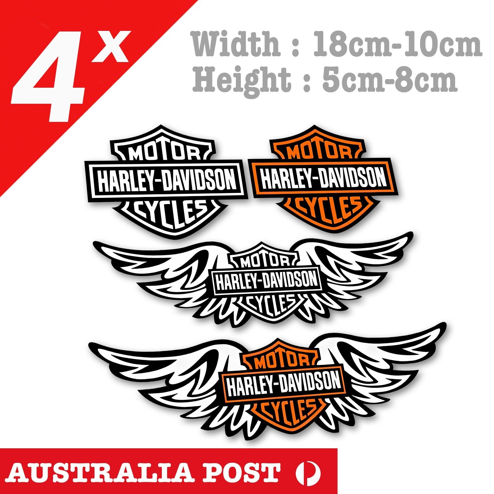 Harley Davidson Motorcycle Logo, Harley Davidson Wing Logo, Dyna Tank  Sticker