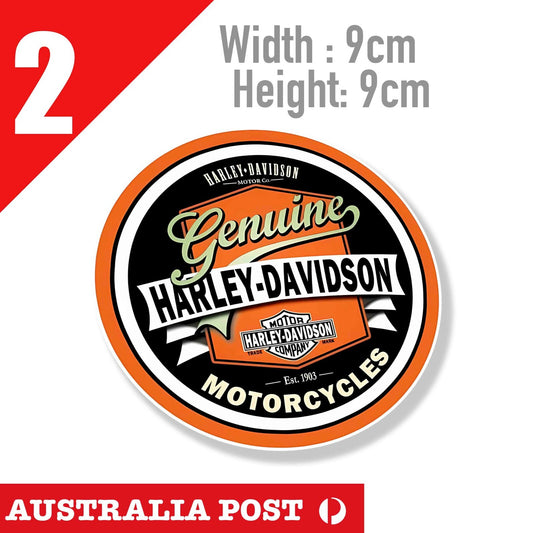 HARLEY Davidson Orange  Round Motorcycle Decals Vinyl Bike, Motorcycle Sticker