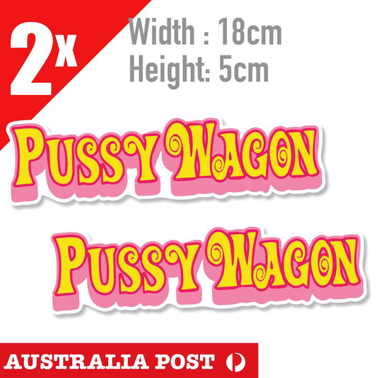 Pussy Wagon Aussie Funny Meme Bogan Australia 4x4 4WD Boat Car Window Sticker