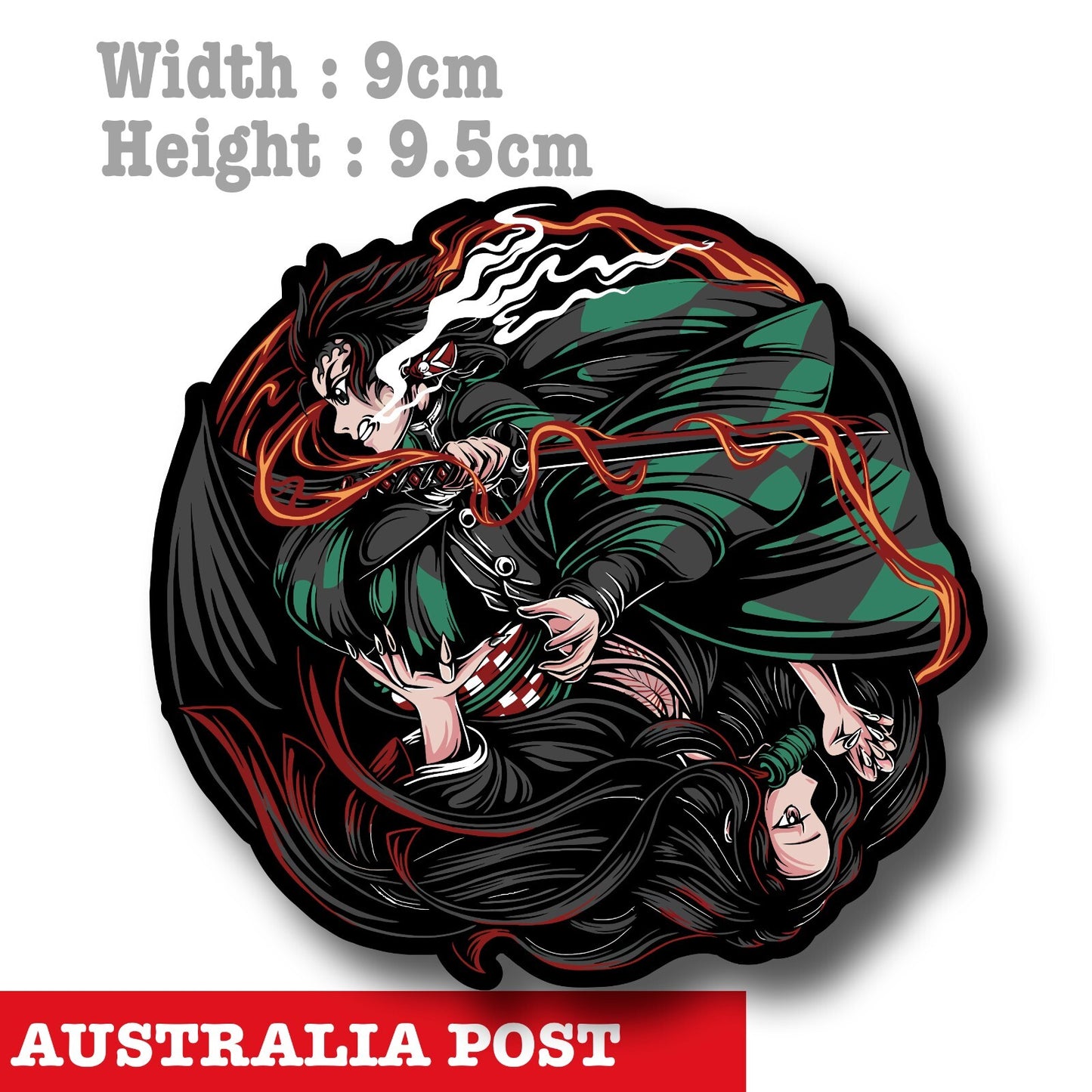 Demon Slayer Nezuko Kamado Round  Laptop , Car  Decal Sticker 