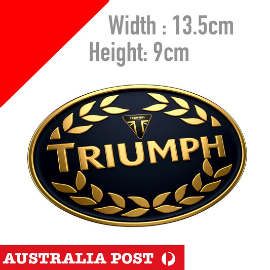Motorcycle Triumph Vintage Gold Logo Laptop , Car  Decal Sticker