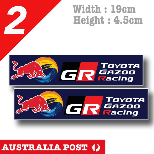 Red Bull Toyota Gazoo Racing GR Slap x2 Logo Laptop , Car  Vinyl  Sticker 