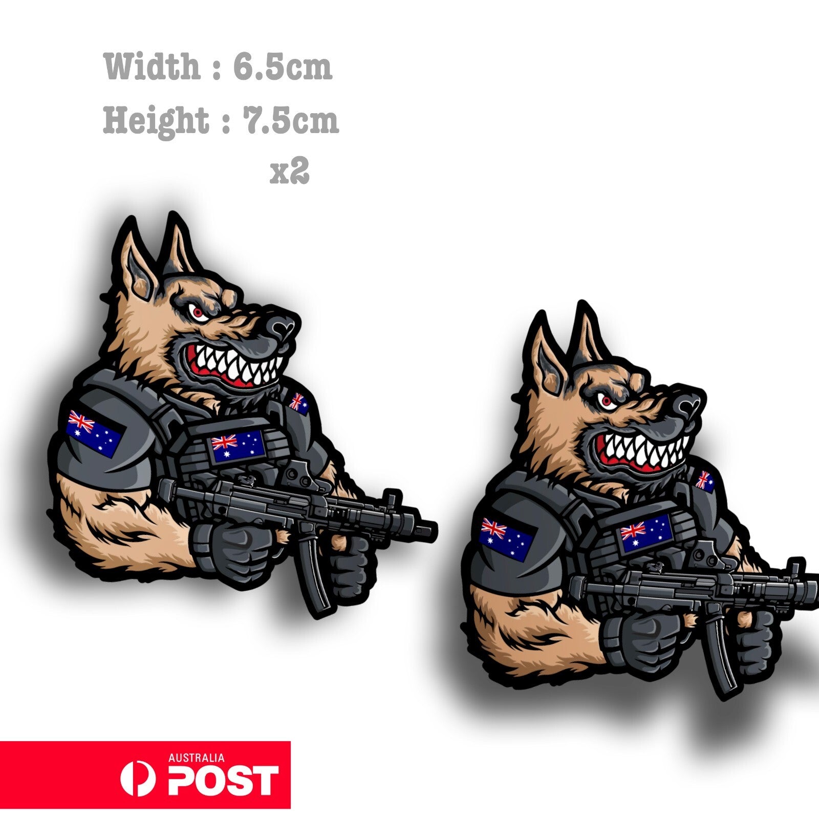 German Shepherd Soldier Australian Flag Sticker