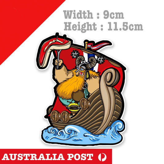 VIKING Steak King Funny Viking On Boat  Sticker