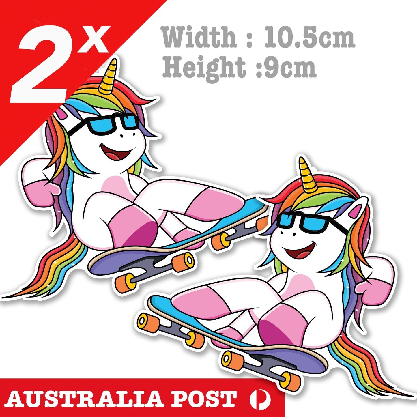 Unicorn Stickers Unicorn Skateboarder Laptop , Car  Decal Sticker