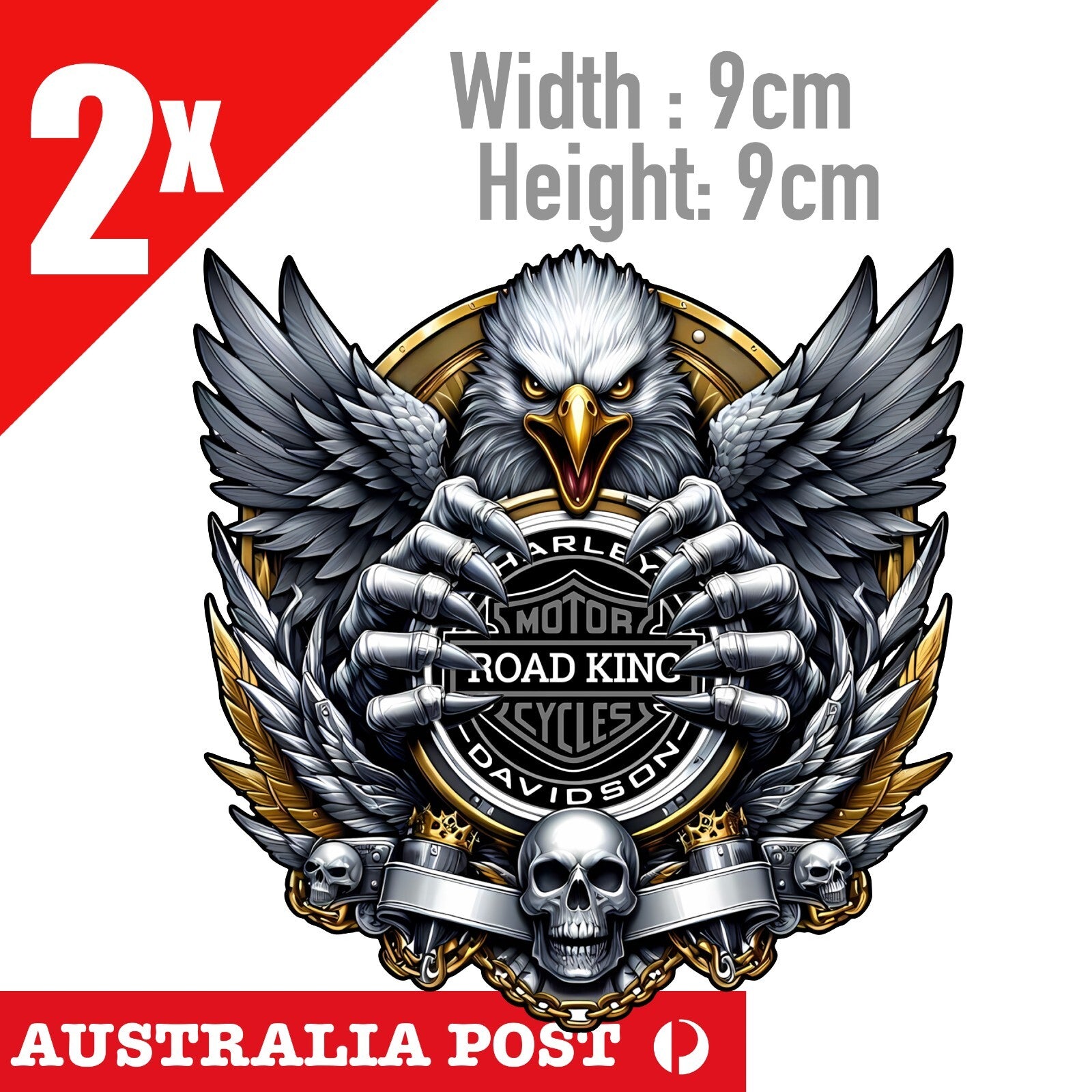 HARLEY Davidson Logo Eagle For Motorcycle Car Ute Glass SKULL Head Sticker
