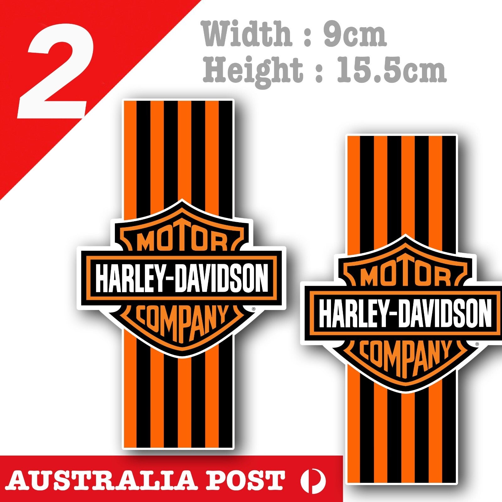 Harley Davidson Logo with orange stripes Motorcycle  Decal Stickers
