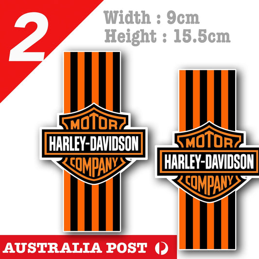 Harley Davidson Logo with orange stripes Motorcycle  Decal Stickers