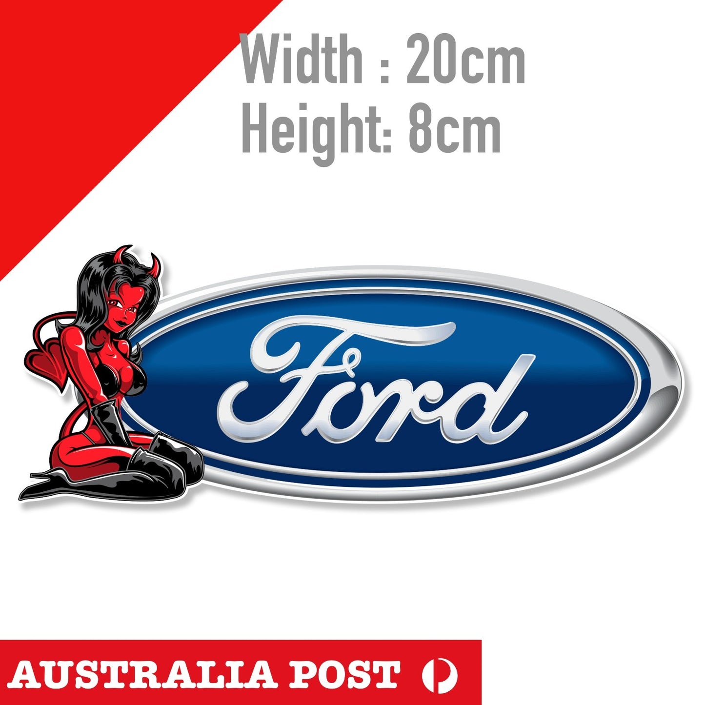Sexy Pin Up Girl Ford Sexy Red Devil Logo RED DEVIL Girl Sticker