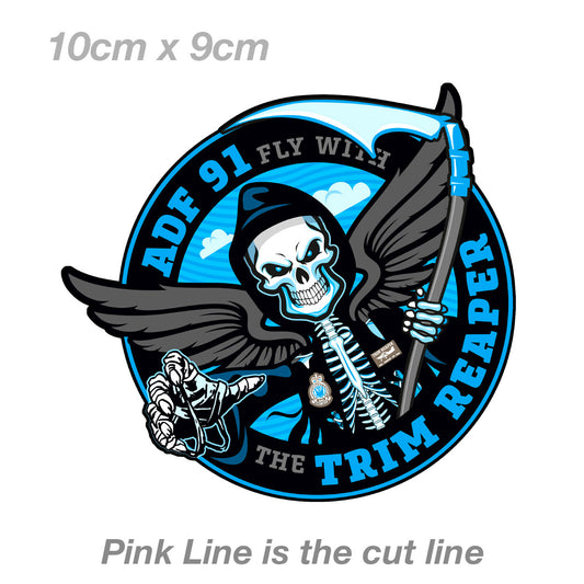 Reaper Skull - The Trim Reaper Flying Skull Motorcycle, Helmet  Sticker