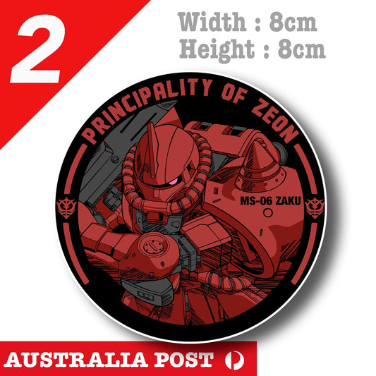 Gundam MS-06 ZAKU  Badge  Laptop , Car  Vinyl  Sticker 